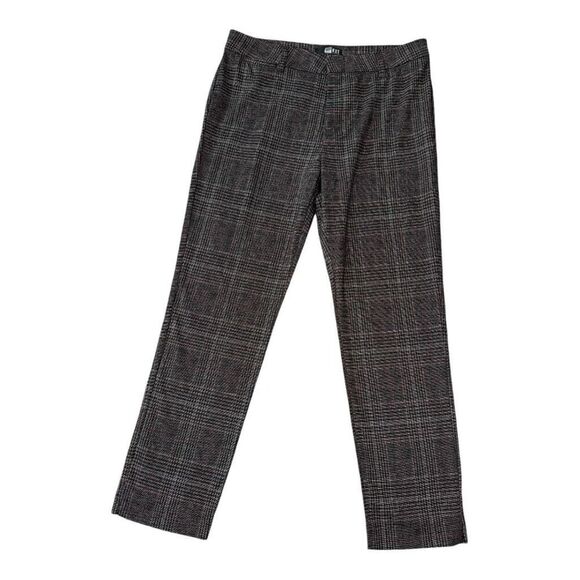Kut From The Kloth Women's Gray Checkered Tapered Dress Pants Size 12 NWOT - Picture 1 of 7